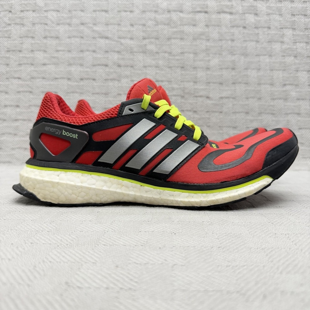 Adidas Energy Boost Shoes Mens Size 9‎ Red Cushioned Running Techfit G65075